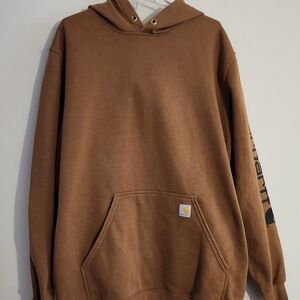 Carhartt Loose Fit Midweight Pullover Hooded Sweatshirt Color: tan Size XL Tall.